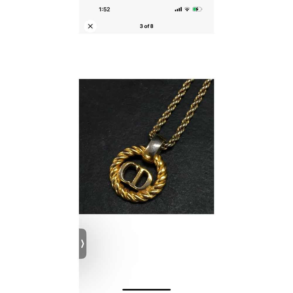 Christian Dior Gold Plated CD Logo Necklace
